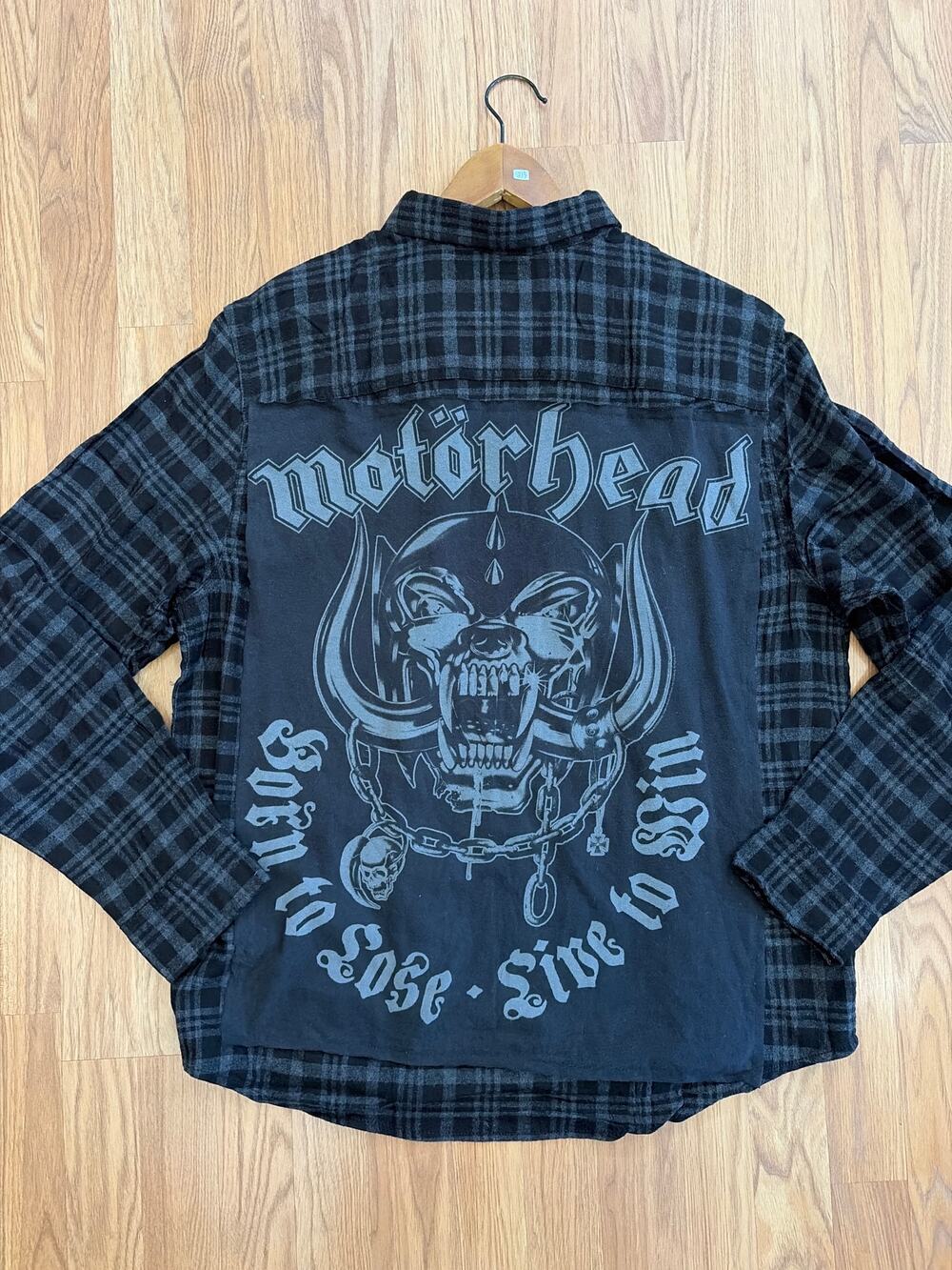 Motörhead Upcycled Flannel Shirt Unisex Size XL X-Large